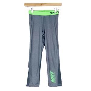 Nike Pro Gray Green Cropped Leggings Sz XS